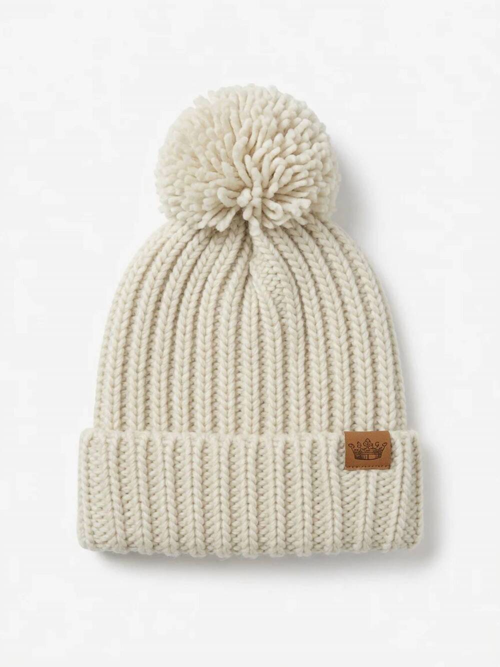 NEW PANACHE women's knit pom hat in beige
